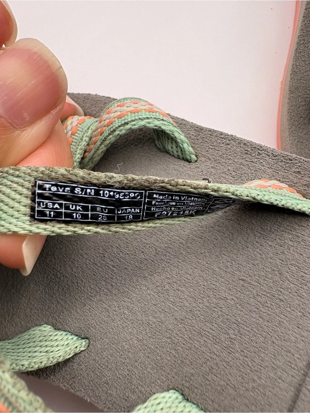 Teva Kids Olive Green and Coral Cross-Strap Sandals